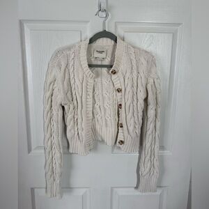 Abercrombie & Fitch Ivory Cable Knit Cardigan